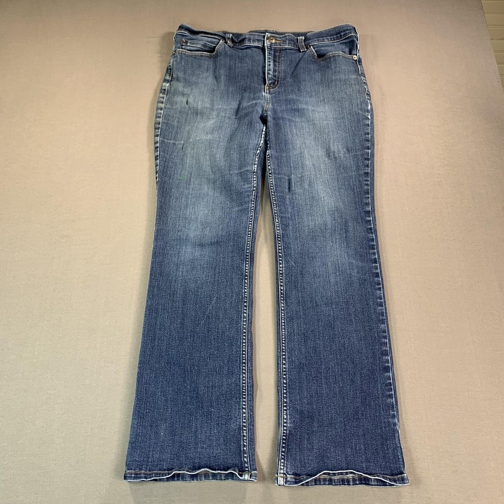 Duluth Trading Co Jeans Women 36x30 Fit Blue Mid Rise Bootcut Stretch Denim - Picture 2 of 16
